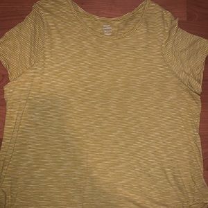 adorable mustard and white striped tee